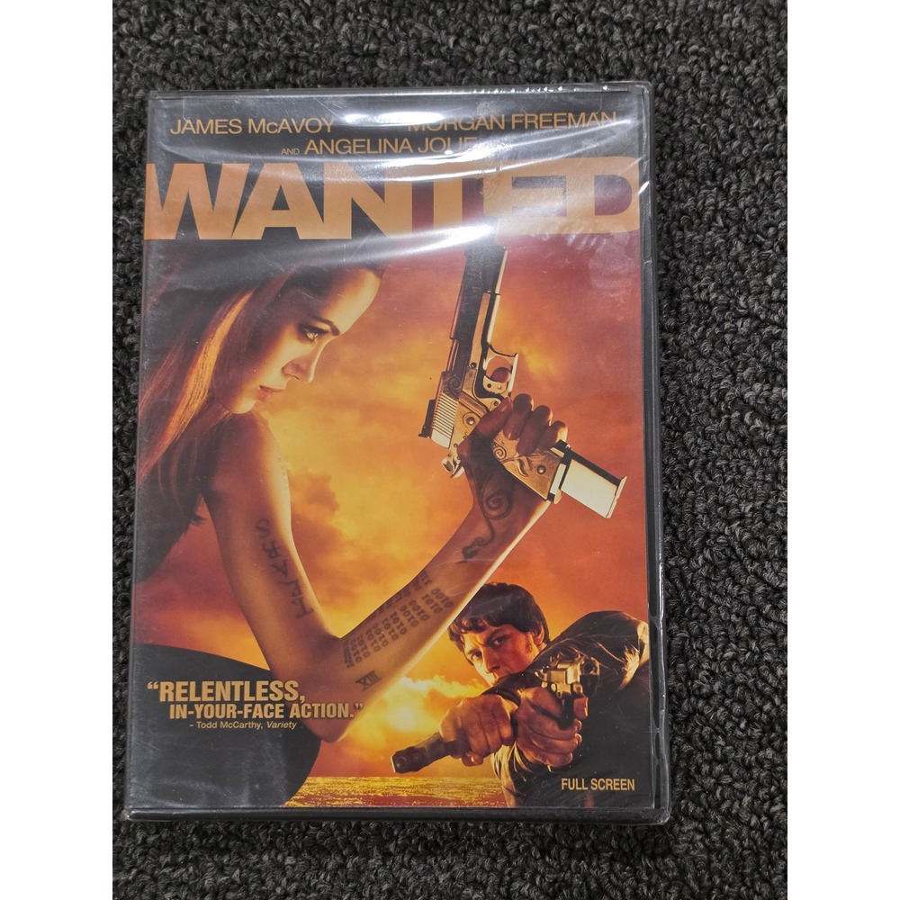 Wanted DVD 2008 Action Movie James McAvoy Angelina Jolie Full Screen New Sealed